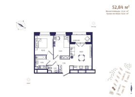 3 ккв (Евро) № 13 Корп.: В6 , Секция 1  в ЖК Ranta Residence