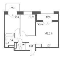 3 ккв (Евро) № 40 Корп.: Б4 , Секция 2  в ЖК Ranta Residence
