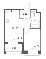 2 ккв (Евро) № 10 Корп.: Б1 , Секция 1  в ЖК Ranta Residence