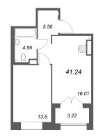 2 ккв (Евро) № 51 Корп.: Б4 , Секция 3  в ЖК Ranta Residence