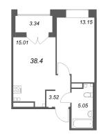 2 ккв (Евро) № 44 Корп.: Б2 , Секция 2  в ЖК Ранта Резиденс
