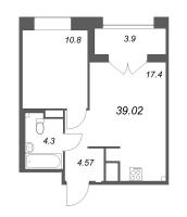 2 ккв (Евро) № 62 Корп.: Б4 , Секция 3  в ЖК Ранта Резиденс