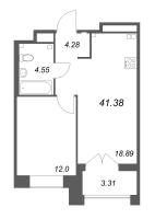 2 ккв (Евро) № 45 Корп.: Б2 , Секция 2  в ЖК Ранта Резиденс