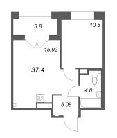 2 ккв (Евро) № 55 Корп.: Б4 , Секция 3  в ЖК Ранта Резиденс