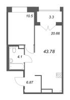 2 ккв (Евро) № 10 Корп.: Б4 , Секция 1  в ЖК Ранта Резиденс