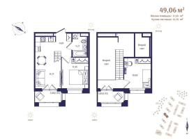 2 ккв № 27 Корп.: В4 , Секция 1  в ЖК Ранта Резиденс