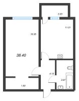 1 ккв № 288 Корп.: 2121.2 , Секция 1  в ЖК Расцветай в Янино