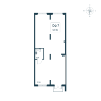 К. пом № 7к.1 Дом: 2.2 Корп.: 2141.2 , Секция 1  в ЖК Расцветай в Янино