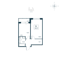 1 ккв № 109 Корп.: 2.1 (монолитный) Уч. 2141.1 , Секция 2  в ЖК Расцветай в Янино