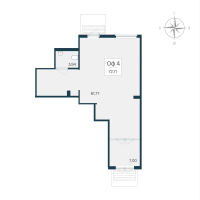 К. пом № 4к Корп.: 2141.4 , Секция 1  в ЖК Расцветай в Янино