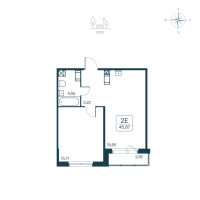 2 ккв (Евро) № 130 Корп.: 2.2 (монолитный) Уч. 2141.2 , Секция 2  в ЖК Расцветай в Янино