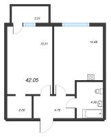 1 ккв № 148 Корп.: 1.2 (монолитный) Уч. 2121.2 , Секция 2  в ЖК Расцветай в Янино