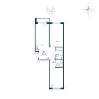 3 ккв (Евро) № 110 Корп.: 2.1 (монолитный) Уч. 2141.1 , Секция 2  в ЖК Расцветай в Янино