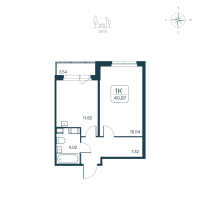1 ккв № 8 Корп.: 2.1 (монолитный) Уч. 2141.1 , Секция 1  в ЖК Расцветай в Янино