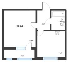 1 ккв № 188 Корп.: 2121.1 , Секция 2  в ЖК Расцветай в Янино