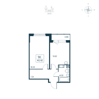 1 ккв № 16 Корп.: 2.1 (монолитный) Уч. 2141.1 , Секция 1  в ЖК Расцветай в Янино