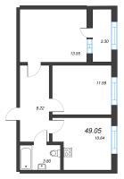 2 ккв № 128 Корп.: 2126.1 , Секция 2  в ЖК Расцветай в Янино