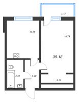 1 ккв № 162 Корп.: 2121.1 , Секция 2  в ЖК Расцветай в Янино