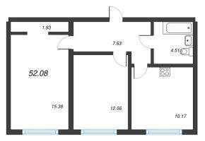 2 ккв № 6 Корп.: 2121.2 , Секция 1  в ЖК Расцветай в Янино