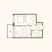 1 ккв № 39 Корп.: 3 , Секция 1  в ЖК Рауни