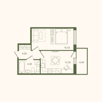 1 ккв № 102 Корп.: 3 , Секция 1  в ЖК Рауни