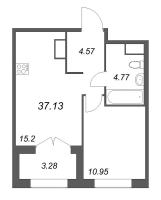 2 ккв (Евро) № 320 Корп.: 1 , Секция 2  в ЖК Речной квартал