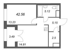 1 ккв № 26 Корп.: 1 , Секция 1  в ЖК Речной квартал