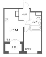 2 ккв (Евро) № 212 Корп.: 1 , Секция 2  в ЖК Речной квартал