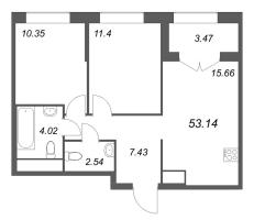 3 ккв (Евро) № 323 Корп.: 1 , Секция 2  в ЖК Речной квартал