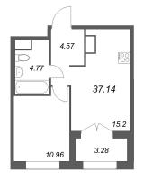 2 ккв (Евро) № 427 Корп.: 1 , Секция 3  в ЖК Речной квартал