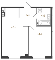2 ккв (Евро) № 9 Корп.: 3 , Секция 3  в ЖК Репин