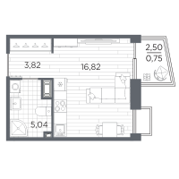Студия № 628 Корп.: 3 , Секция 3.3_2  в ЖК Respect