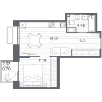 2 ккв (Евро) № 26 Корп.: 5 , Секция 5.1  в ЖК Respect
