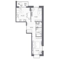 2 ккв № 4 Корп.: 3 , Секция 3.1  в ЖК Respect