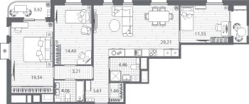 4 ккв (Евро) № 115 Корп.: 1 , Секция 1.2  в ЖК Респект