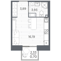 Студия № 92 Корп.: 5 , Секция 5.2.1  в ЖК Респект