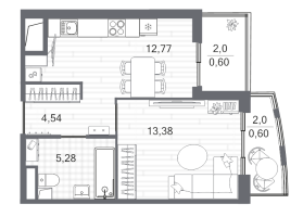 1 ккв № 7 Корп.: 6 , Секция 6.1  в ЖК Респект