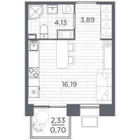 Студия № 94 Корп.: 5 , Секция 5.2.1  в ЖК Респект