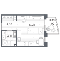 Студия № 781 Корп.: 3 , Секция 3.3_6  в ЖК Респект