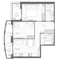 2 ккв № 98 Корп.: 6 , Секция 6.2  в ЖК Респект