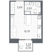 Студия № 116 Корп.: 5 , Секция 5.2.1  в ЖК Респект