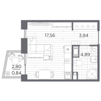 Студия № 712 Корп.: 3 , Секция 3.3_5  в ЖК Респект