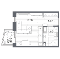 Студия № 758 Корп.: 3 , Секция 3.3_5  в ЖК Респект