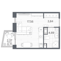 Студия № 705 Корп.: 3 , Секция 3.3_5  в ЖК Респект