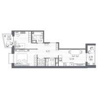 2 ккв № 783 Корп.: 3 , Секция 3.3_6  в ЖК Респект