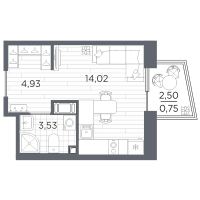 Студия № 411 Корп.: 3 , Секция 3.2_7  в ЖК Респект