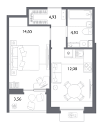 1 ккв № 561 Корп.: 2 , Секция 2.3_2  в ЖК Респект