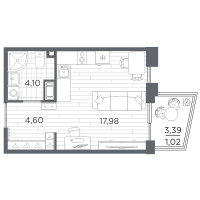 Студия № 782 Корп.: 3 , Секция 3.3_6  в ЖК Респект
