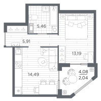 1 ккв № 130 Корп.: 3 , Секция 3.2_3  в ЖК Респект