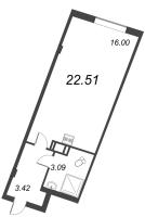 Студия № 4-3-264 Корп.: 4.1 , Секция 4.3  в ЖК Ромашки